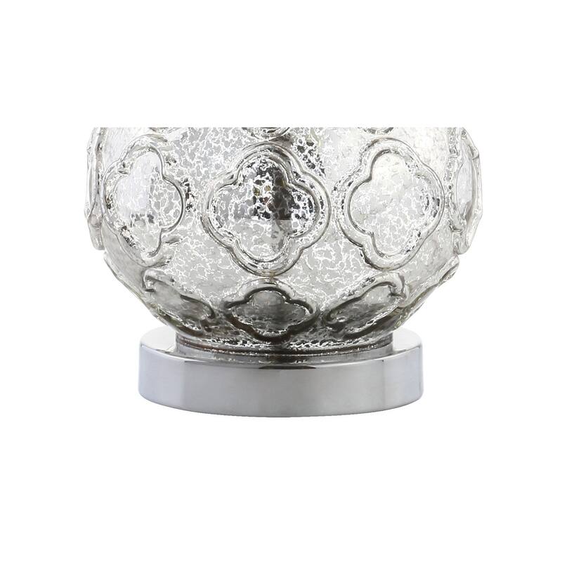 Jane 25.5" Glass LED Table Lamp, Mercury Silver (Set of 2) by JONATHAN Y