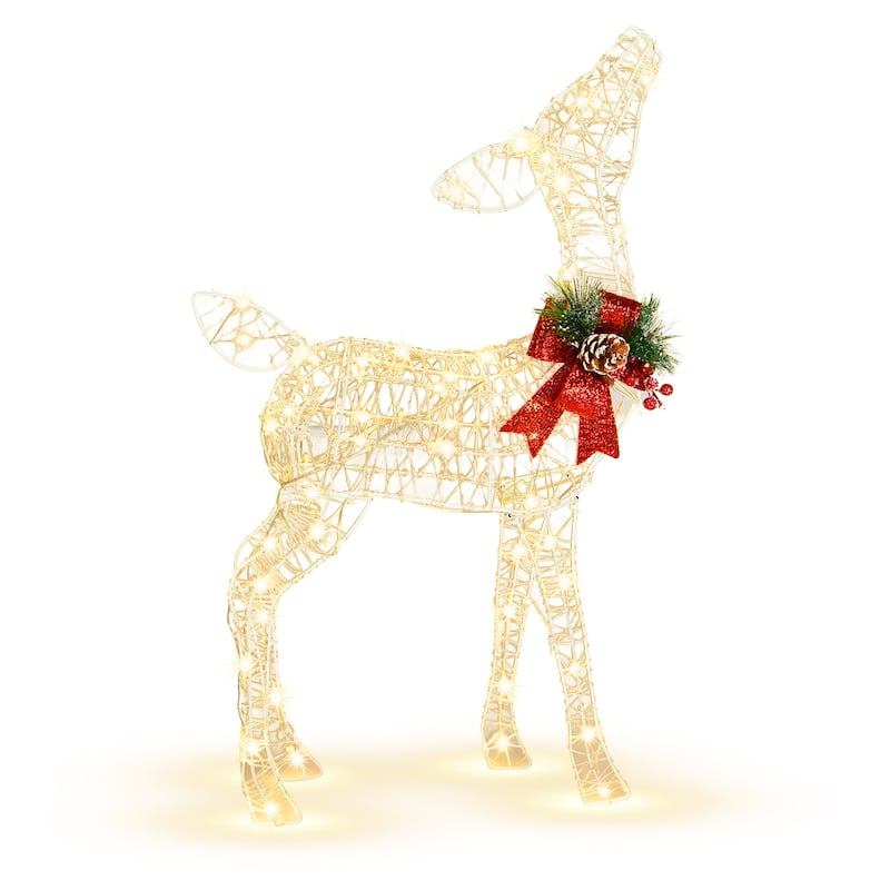 Costway 2 Pieces Lighted Christmas Reindeers Christmas Decoration - See Details