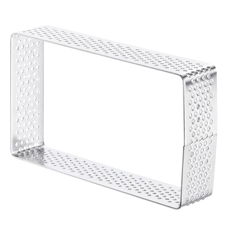 2pcs Stainless Steel Cake Mold Rings 3.8" x 2.2" Rectangular Cake Mousse Ring - Silver