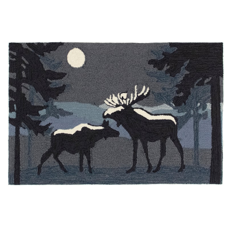 Liora Manne Frontporch Moonlit Moose Indoor/Outdoor Rug