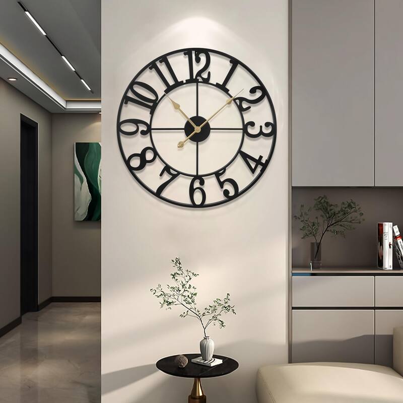 Large Wall Clocks for Living Room Decor, Silent Non Ticking Wall Clocks Battery Operated,18 Inch Decorative Analog Metal
