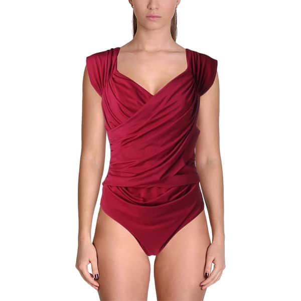Shop Lookbookstore Womens Gathered Vintage One Piece Swimsuit 12