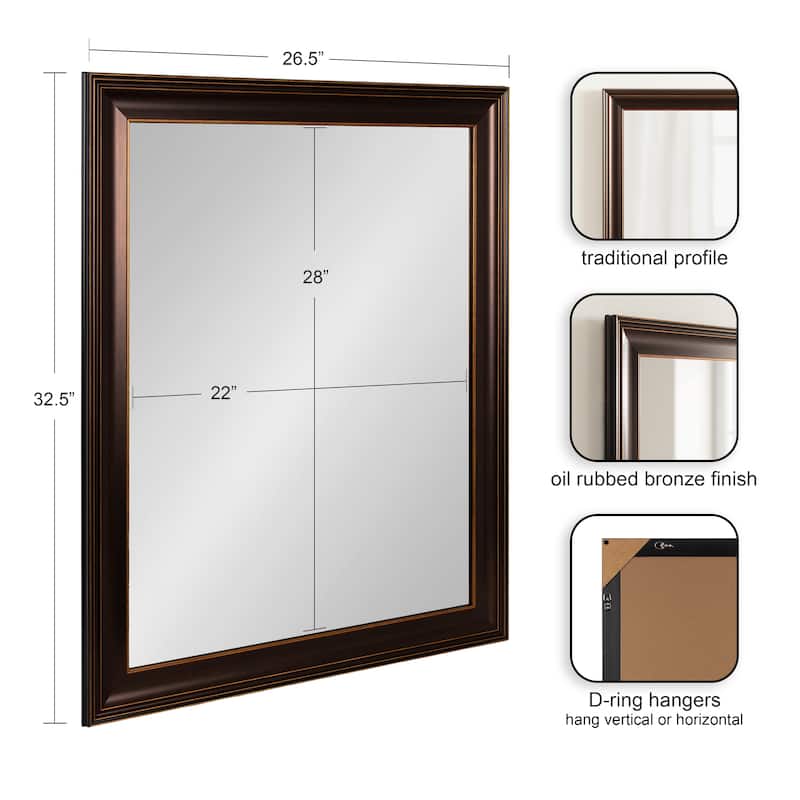 Kate and Laurel Galiano Rectangle Bathroom Wall Mirror