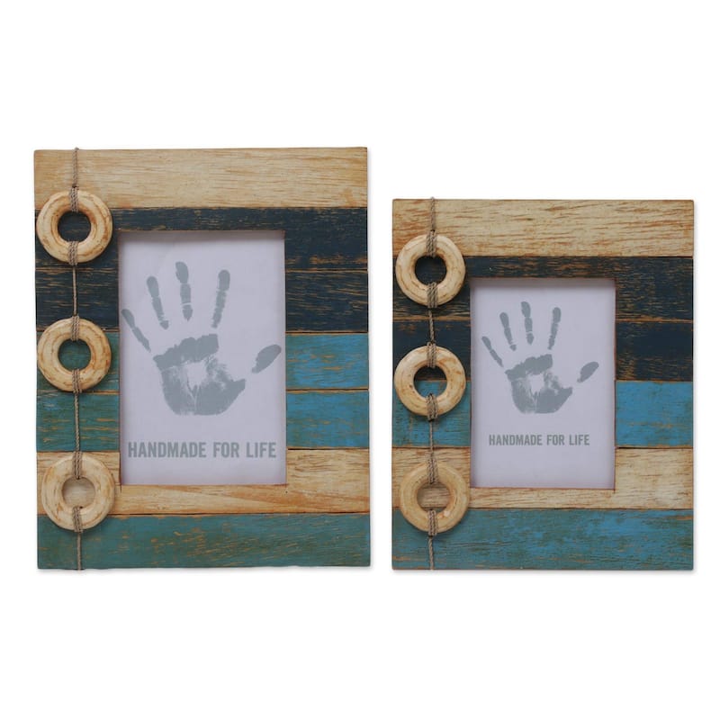 Novica Handmade Floating Memories Wood Photo Frames (4X6 And 3X5)