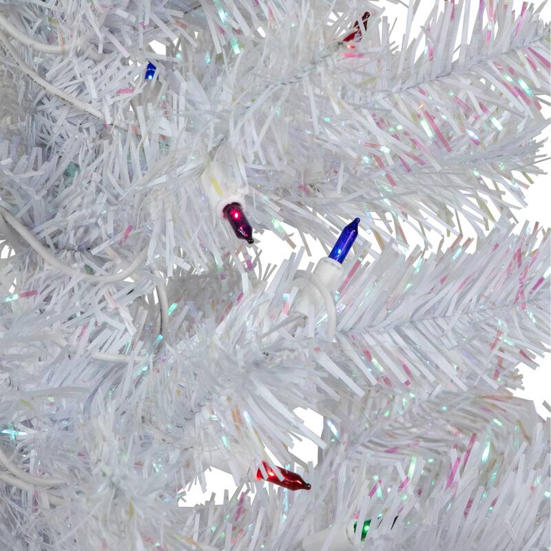 3' Pre-lit White Iridescent Pine Artificial Christmas Tree