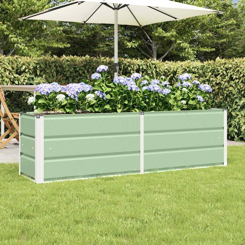 vidaXL Planter in Steel - 39.37 x 15.75 x 17.72" - Green - 62.99 x 15.75 x 17.72 in