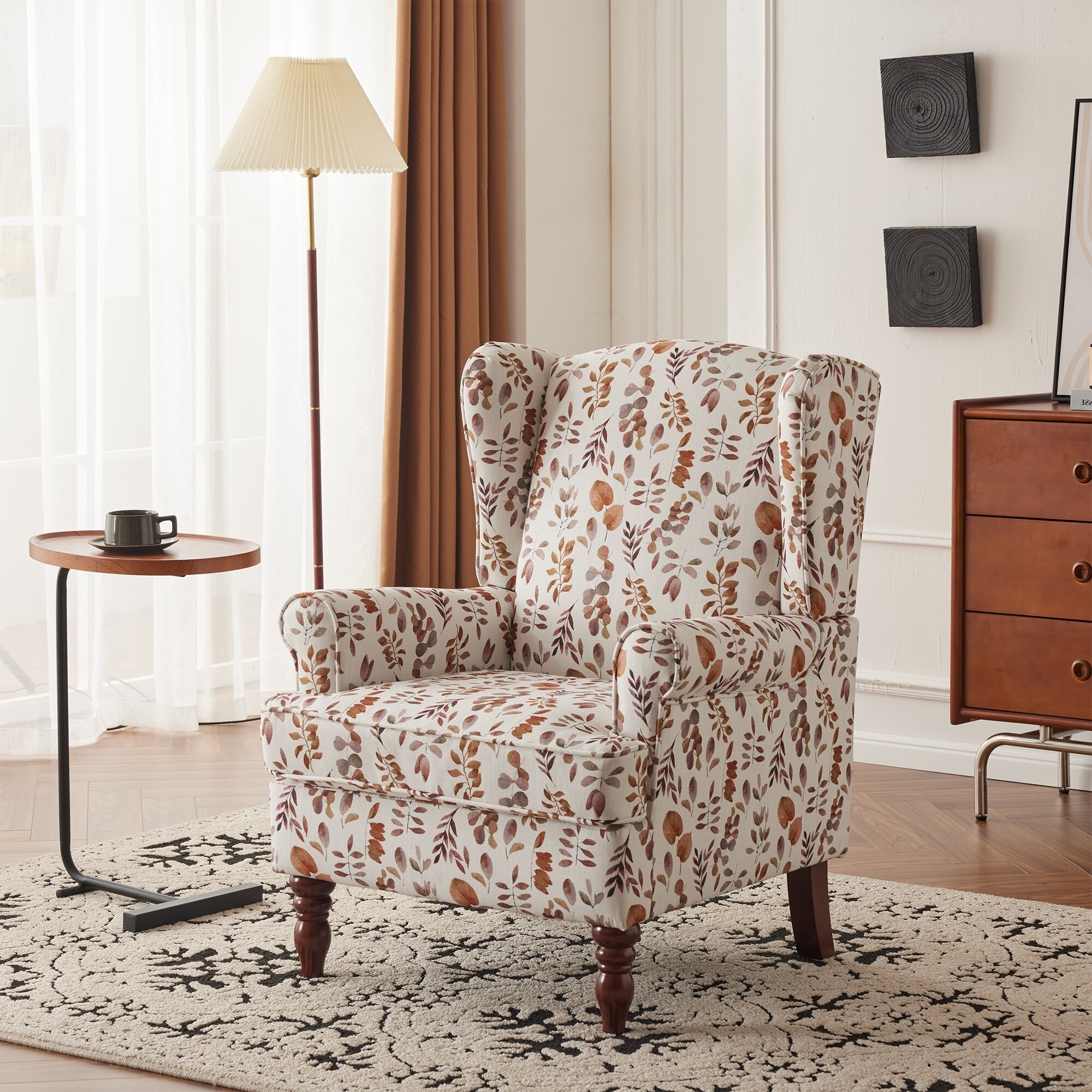 Erommy Modern Accent Chair with High Back Upholstered Fabric Single Sofa with Button Details and Wooden Legs Bed Bath Beyond 40862685