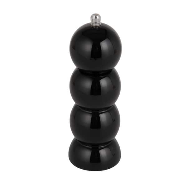 slide 2 of 6, Rubberwood Salt and Pepper Mill - 2.0"L x 2.0"W x 7.88"H Black