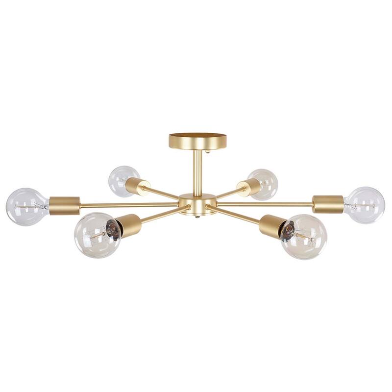 6 - Light Modern Metal Sputnik Semi-Flush Mount Lighting