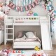 preview thumbnail 1 of 11, Multifunction Twin Over Twin Bunk Bed With Slide and Ladder,White White