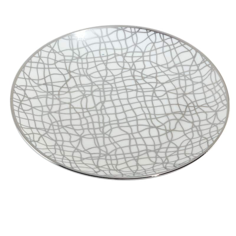 Certified International Mosaic Silver Plated 6" Luncheion/Canape Plates Set of 6 Assorted Designs - 6-inch
