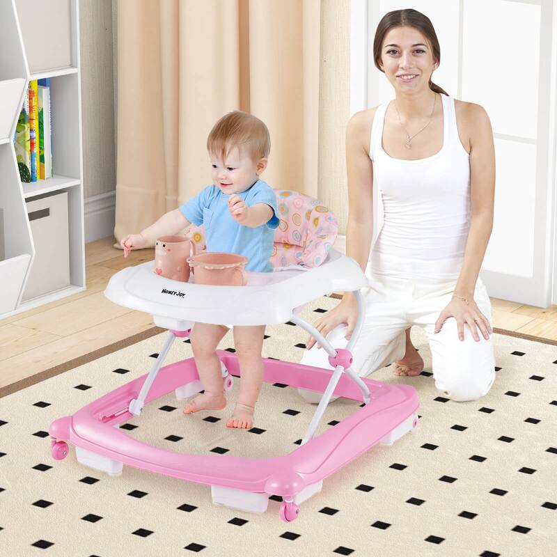 Honeyjoy Foldable Baby Walker with 3 Adjustable Heights Comfy Padded - See Details