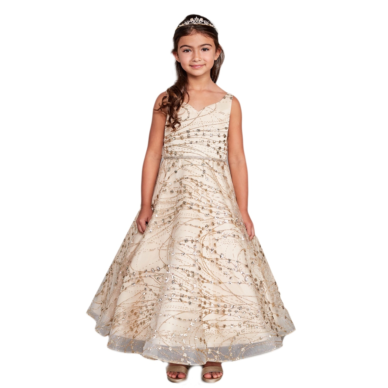 big girls gold dress