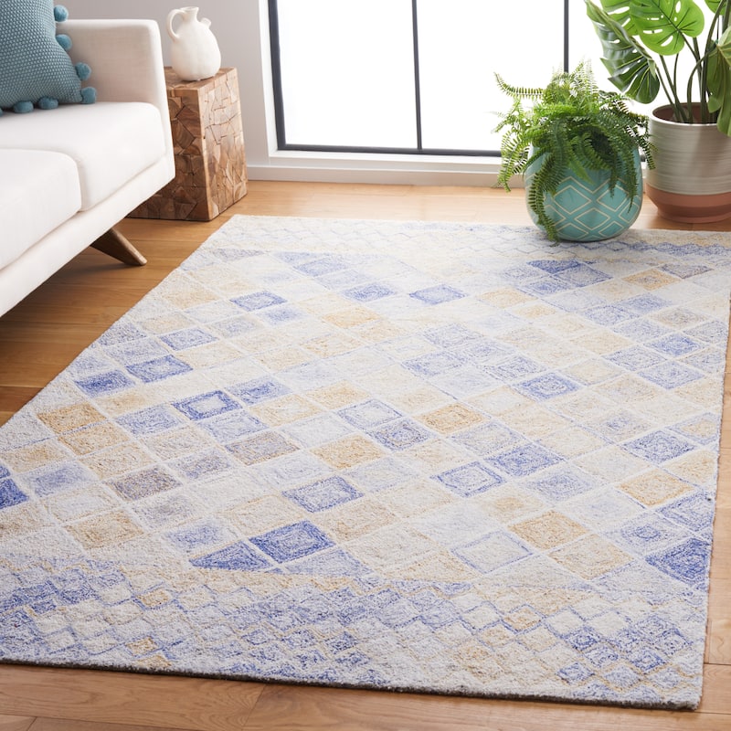 SAFAVIEH Handmade Abstract Safeta Modern Rug - 5' x 8' - Blue/Grey