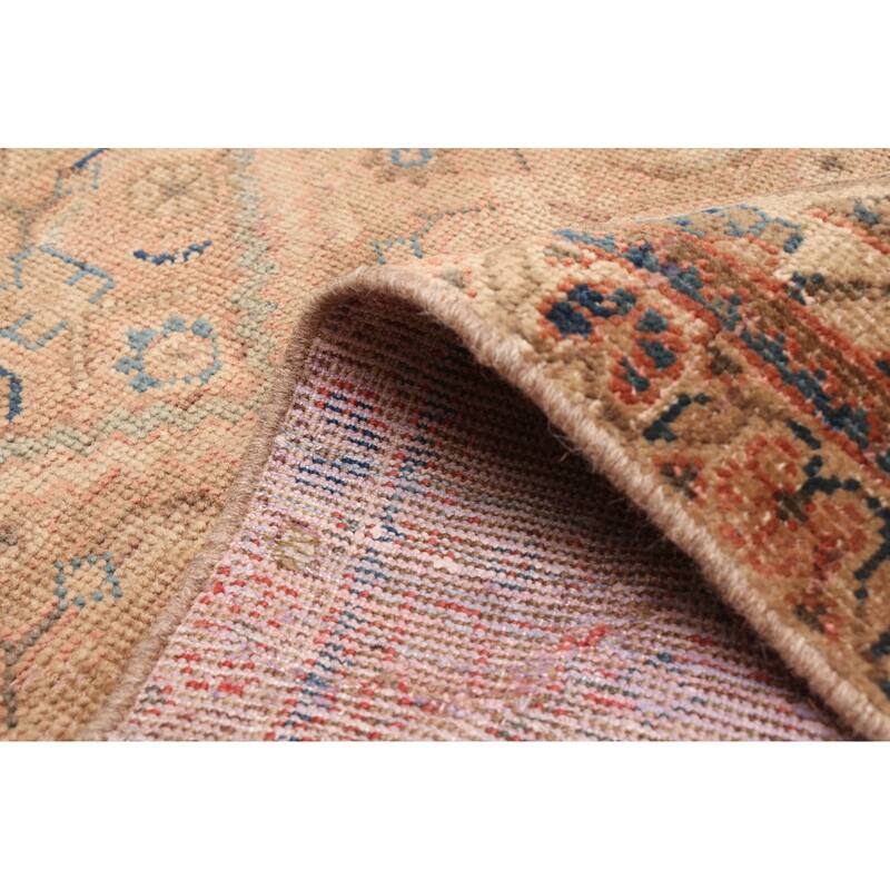 ECARPETGALLERY Hand-knotted Antalya Vintage Tan Wool Rug - 3'4 x 9'9