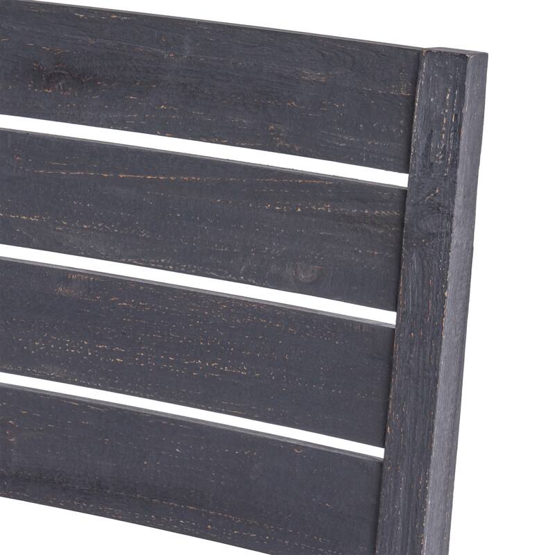 Outdoor Acacia Wood Armless Dining Chair with Cushions (Set of 2), Sandblasted Dark Gray + Light Gray