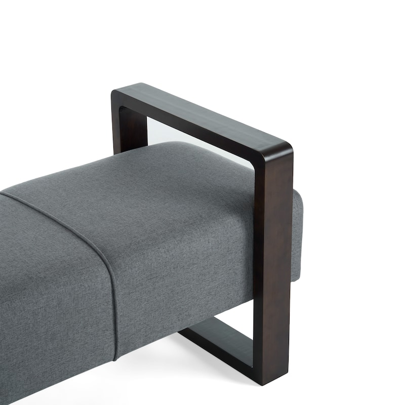 Sleek and Stylish Long shaped Ottoman - Grey+Brown
