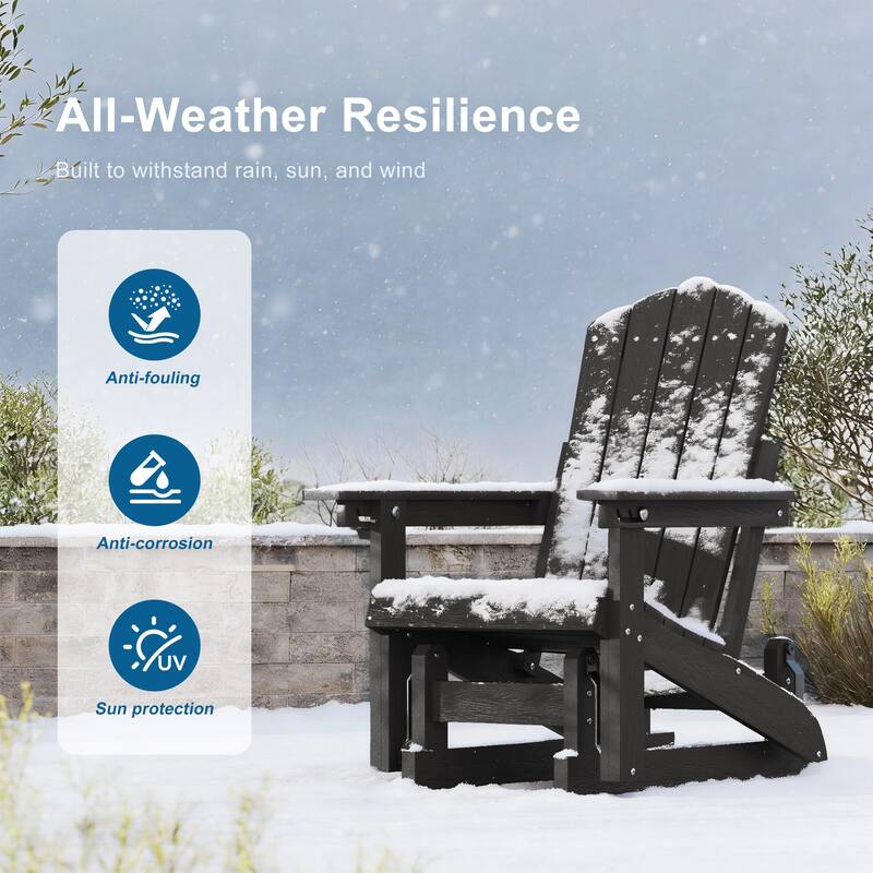 Glider Adirondack Patio Chair, 3-Position Adjust Smooth Motion Chair