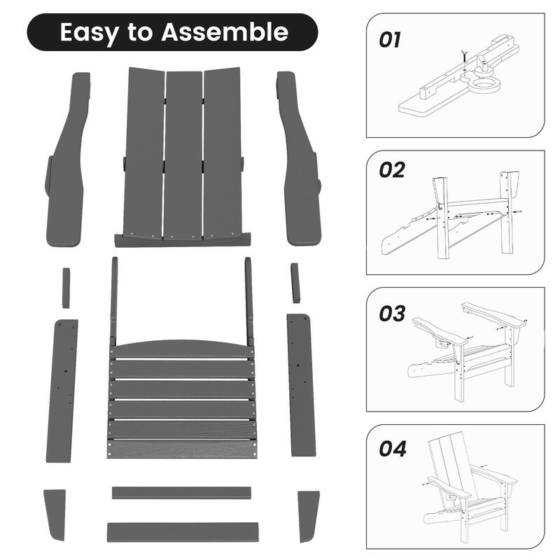 Foldable HDPE Modern Chair with Dual Cup Holders