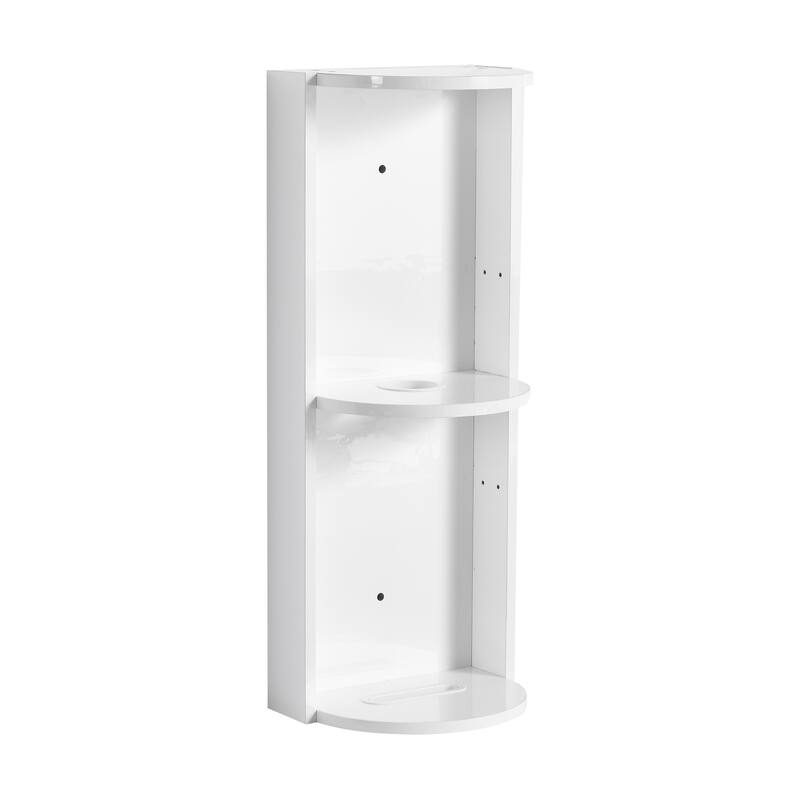 Wall Mounted Cabinet Floating Side Cabinet with Towel Shelf, Modern Storage Rack with 3 Adjustable Shelves