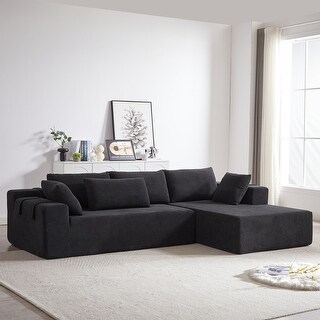 Chenille Sectional Sofa Bed Black Floor Recliner Sofa Bed L-shape
