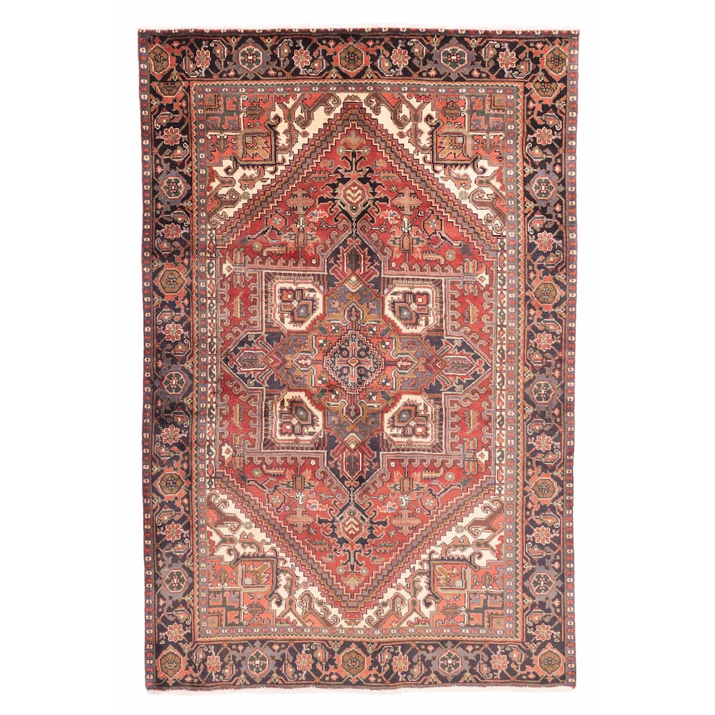 ECARPETGALLERY Hand-knotted Sarabi Red Wool Rug - 6'4 x 9'9
