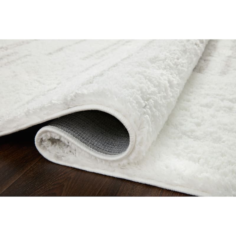 Alexander Home Kazi Modern Stripe Shag Area Rug