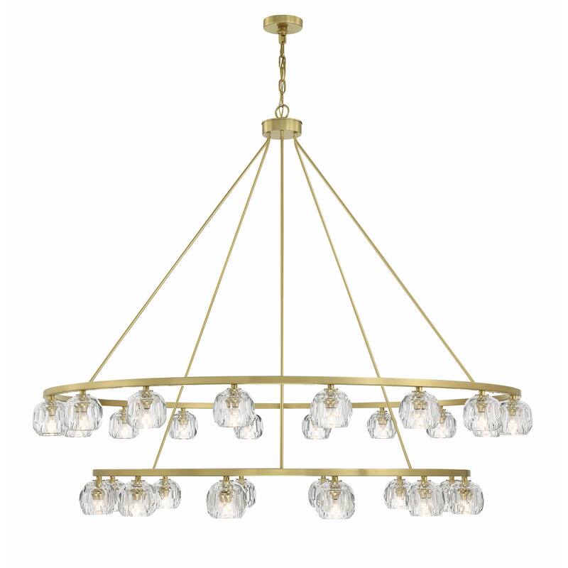 Aragon 30 Light Soft Brass Chandelier - 60"W x 50"H