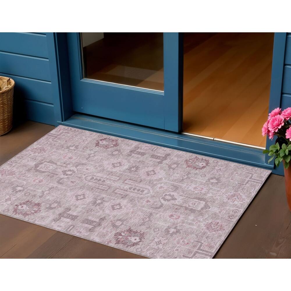 HomeRoots Oriental Traditional Rectangle Outdoor Rug