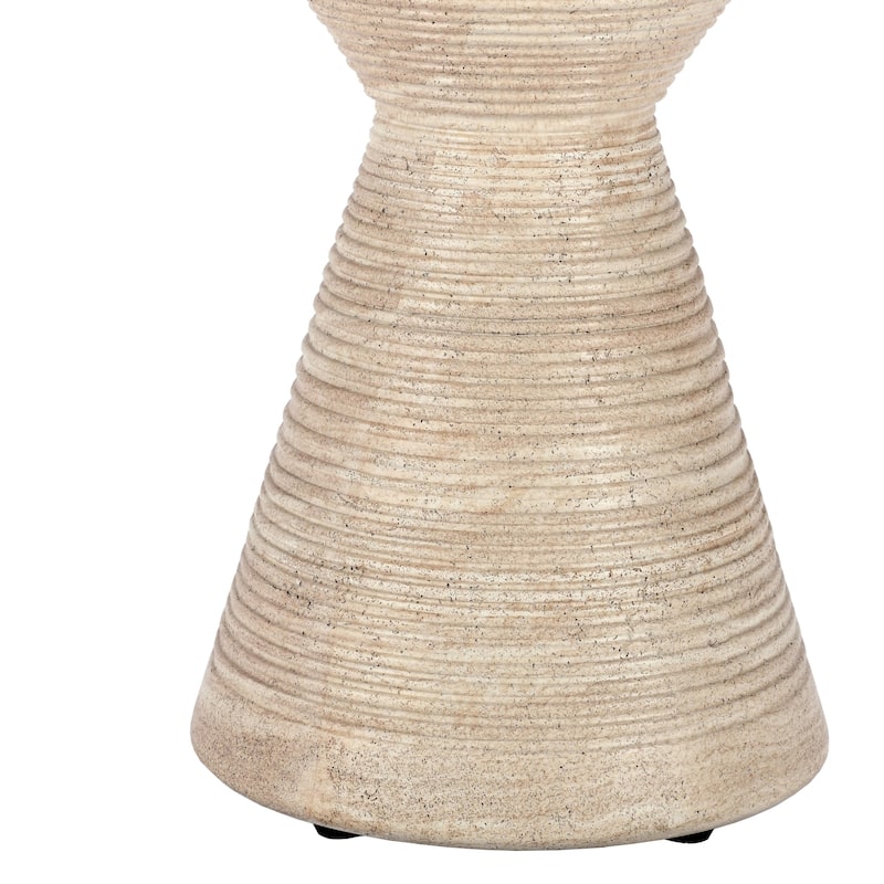 Classic Home Fern Concrete Stone Outdoor Accent Table