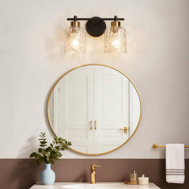 Starsky 2/3/4 Light Modern Dimmable Hammered Glass Bathroom Vanity Light