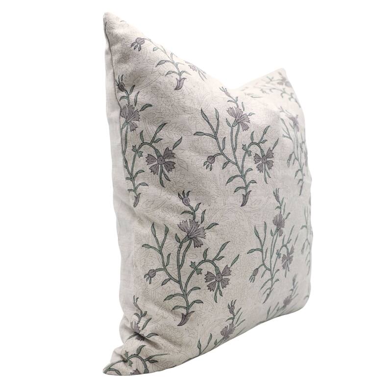 Fabdivine Linen Farmhouse Block print pillow Cover