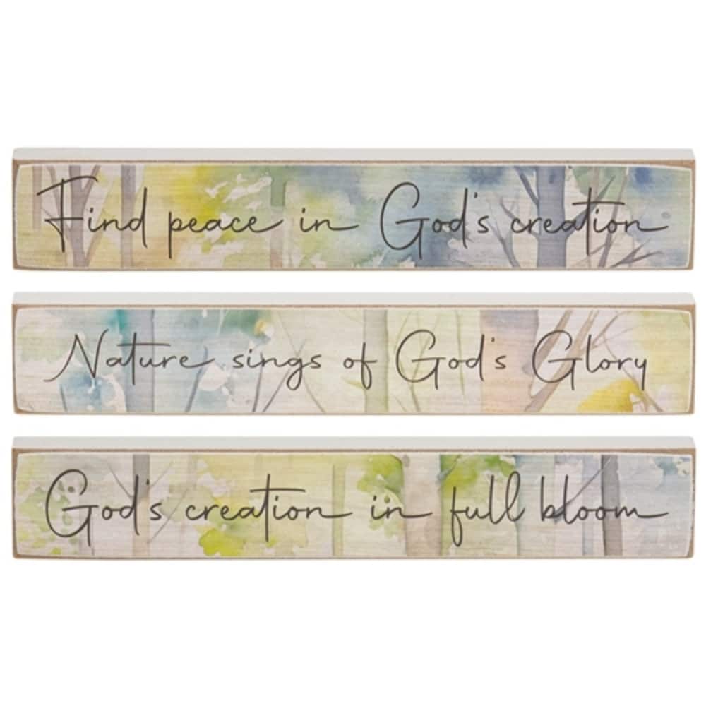 Gods Creation Woodland Mini Sticks Rustic Shelf Decor- 3 Asstd. - 6" x 0.50" x 1"