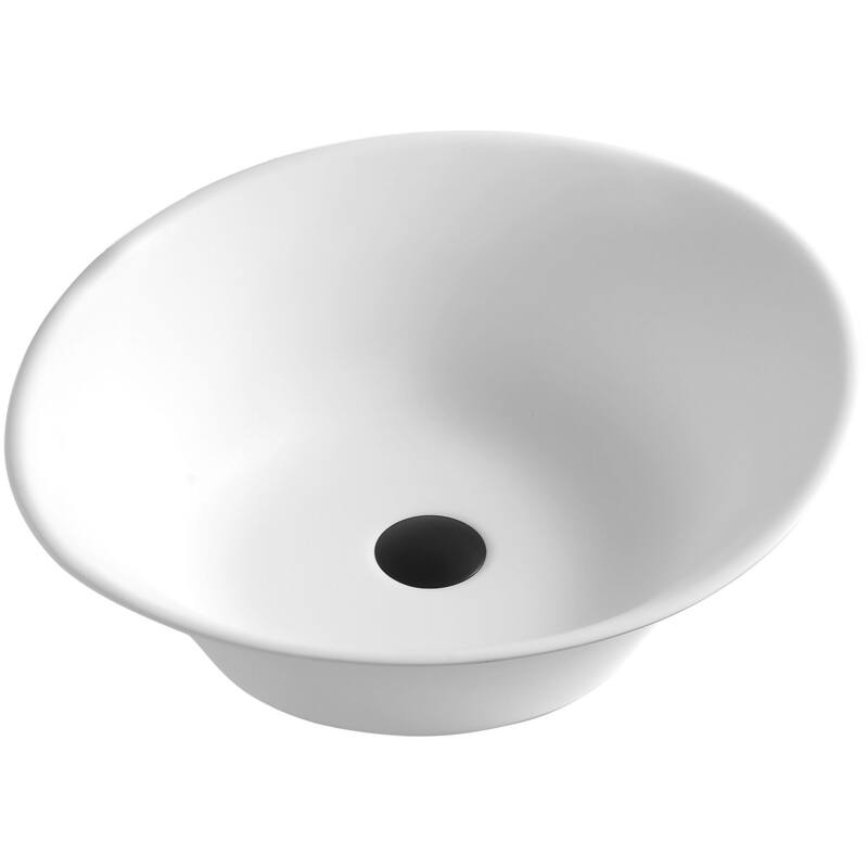 Karran USA QM164 Quattro Matte 20-5/8" Oval Acrylic Vessel Bathroom - White