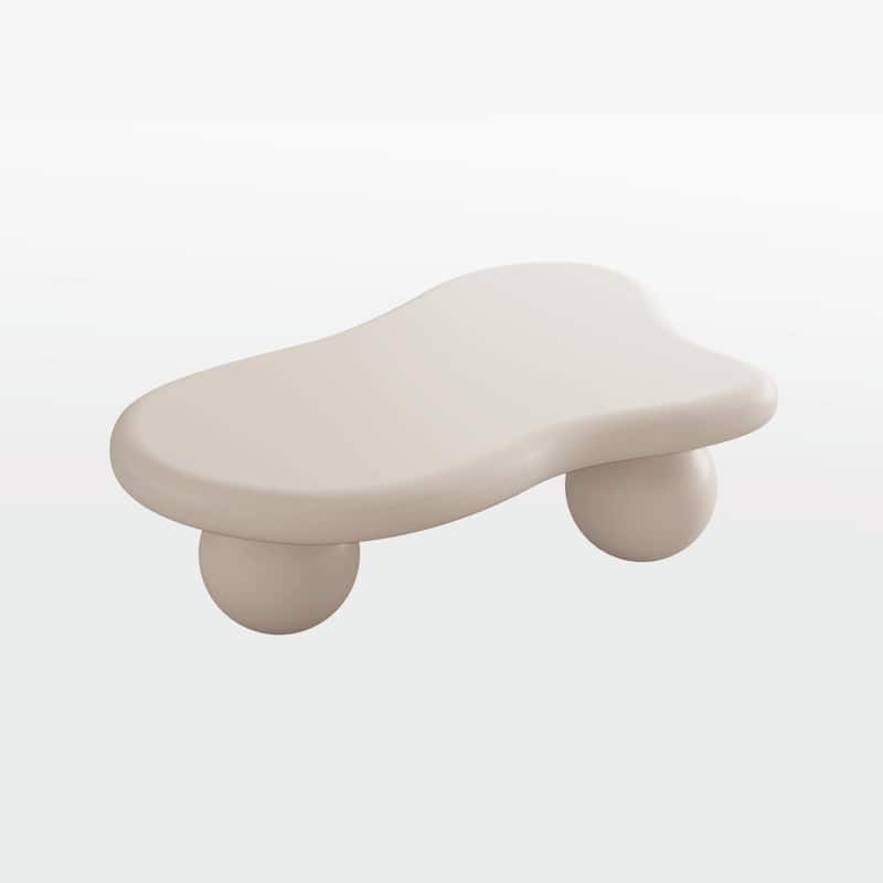 47-Inch Cloud-Shaped Coffee Table with 3 Ball Legs for Living Room