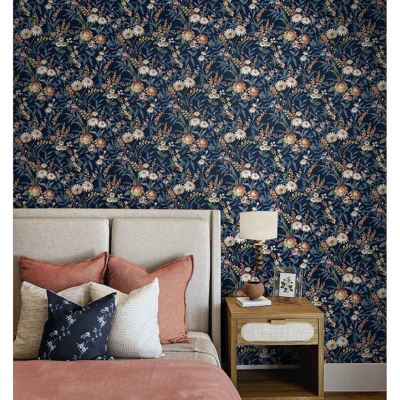 NextWall Vintage Floral Peel and Stick Wallpaper
