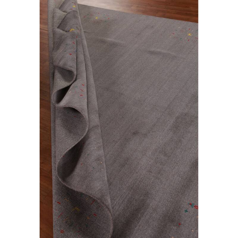Hand Knotted Oriental 100% Wool Carpet Tribal Tribal Greys & Charcoal Gabbeh Area Rug - 10' 2'' X 8' 4''