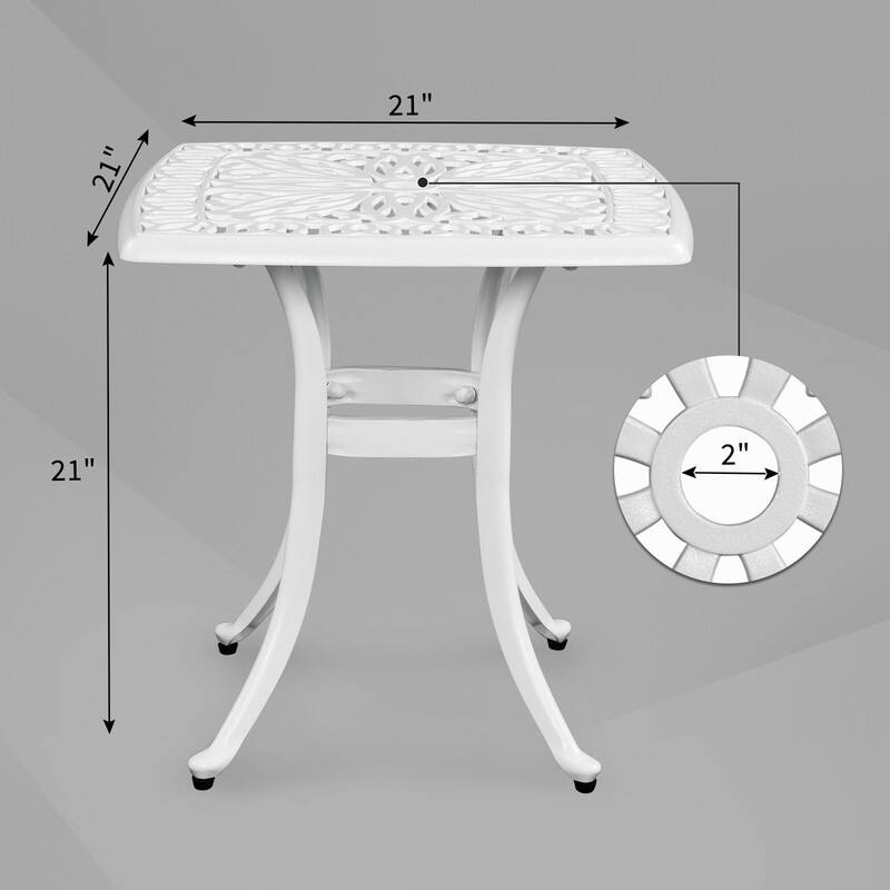 21" Cast Aluminum Outdoor Patio Dining Table