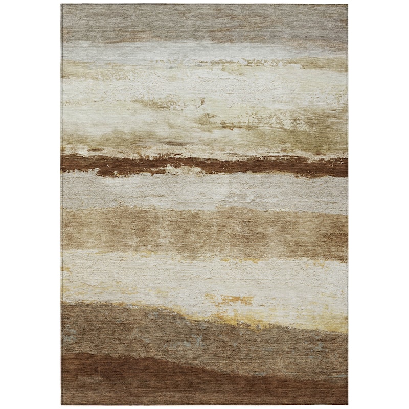 Machine Washable Indoor/Outdoor Watercolor Ombre Chantille Rug