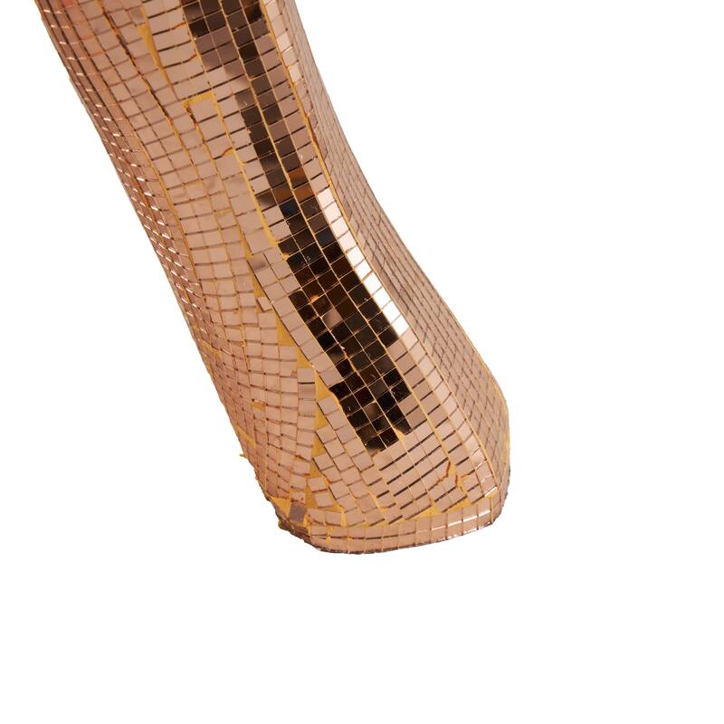 Silver or Copper Fiberglass Floor Reindeer Christmas Sculpture with Mosaic Pattern