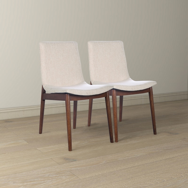 GDFStudio - Ravel Modern Upholstered Dining Chair with Solid Wood Frame & Padded Seat, Set of 2 - 23.2"