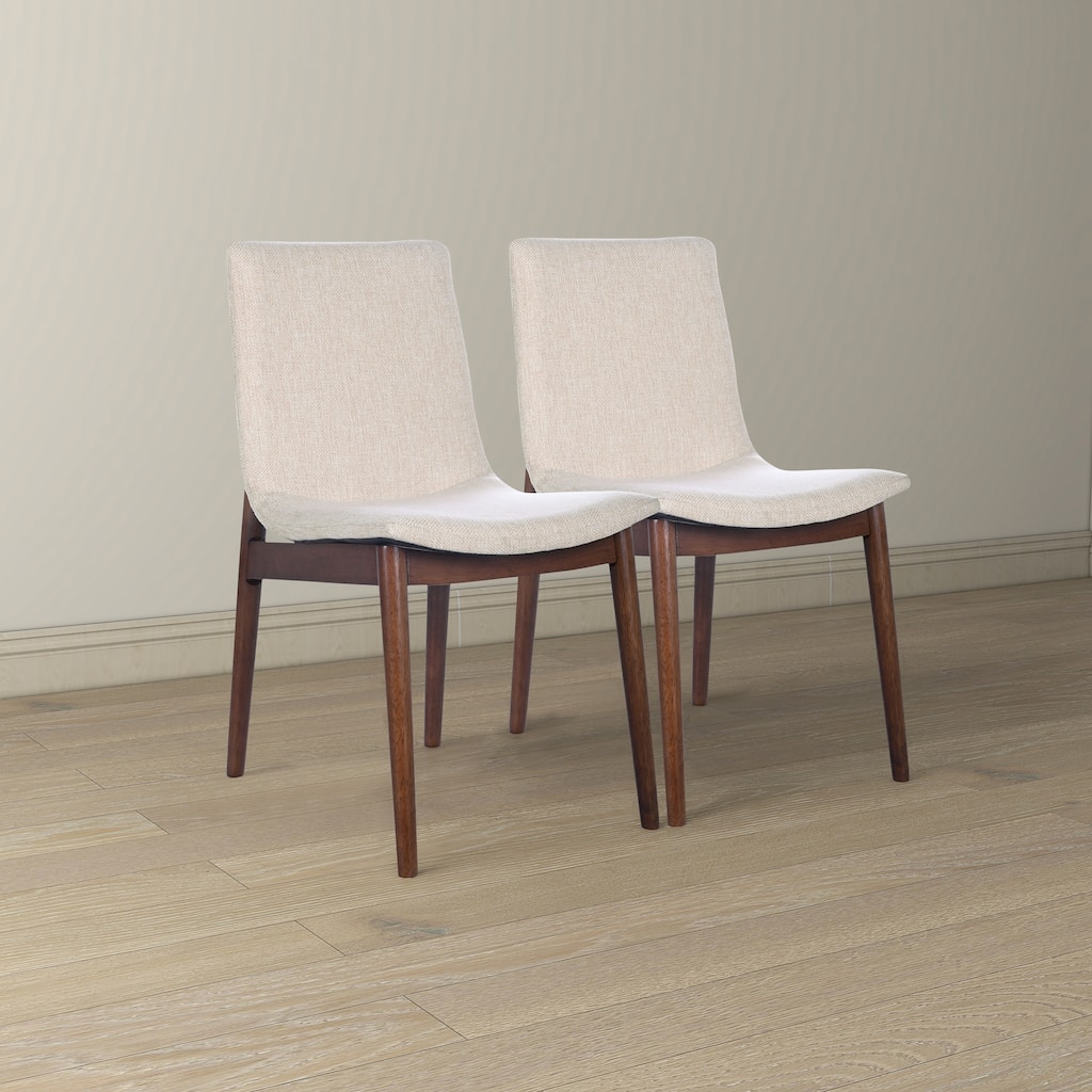 GDFStudio - Ravel Modern Upholstered Dining Chair with Solid Wood Frame & Padded Seat, Set of 2 - 23.2"