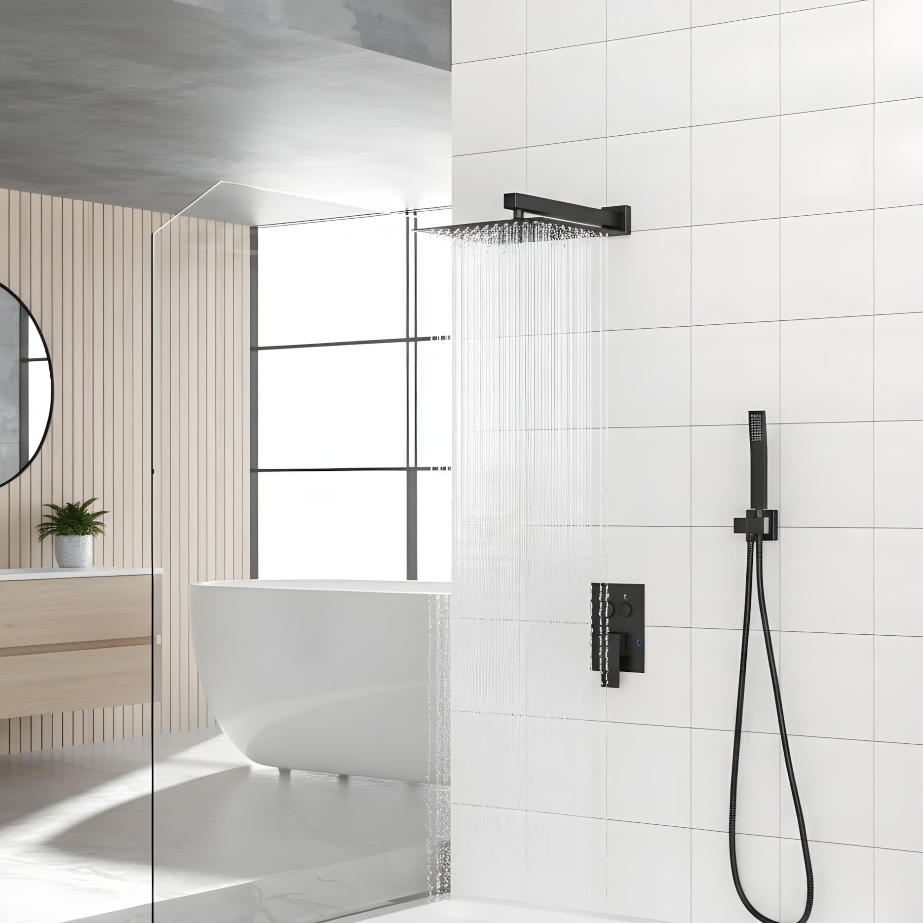 Modern Wall Mounted Dual Shower Head Shower Set