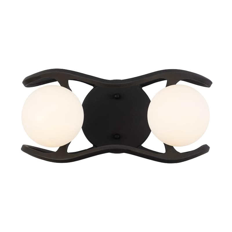 Varaluz Black Betty 2-Light Bathroom Vanity Light - Carbon/French Gold