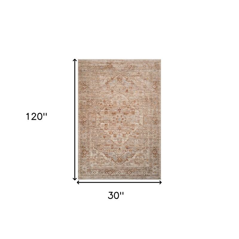HomeRoots Floral Medallion Traditional Runner Area Rug