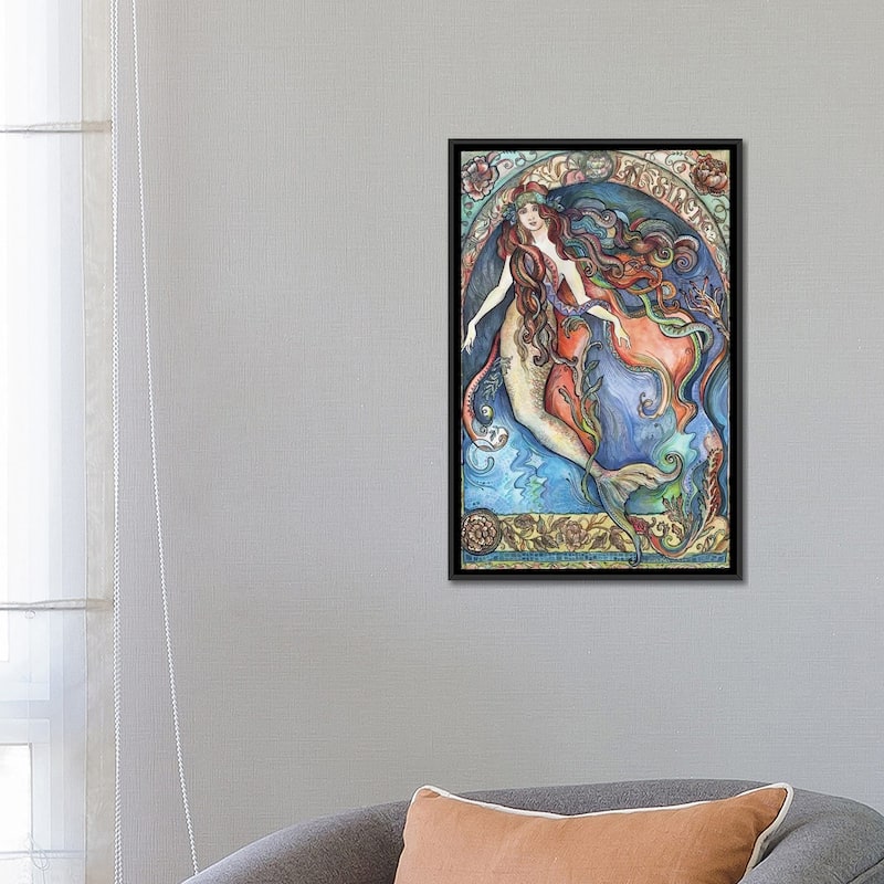 iCanvas "A Mermaid - La Sirene" by Fanitsa Petrou Framed Canvas Print