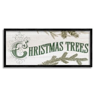 Stupell Christmas Trees Ornate Letters Framed Giclee Art, Design by Lil ...