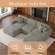 preview thumbnail 133 of 131, Oversized Chenille Modular Sectional Sofa Conversation Set with 2 Ottomans