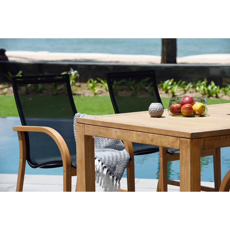 LifestyleGarden 9pc Outdoor Patio Teak Deluxe Dining Set - 9-Piece