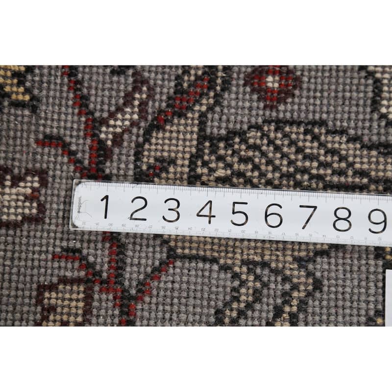 Animals Design Gray Ziegler Indian Runner Rug Handmade Wool Carpet - 2'5"x 6'0"